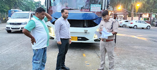 परिवहन विभाग की सक्रियता, नियम तोड़ने वाले वाहन चालकों पर जुर्माना , 10 वाहनों  से वसूला गया 22,300 रुपए 
